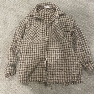 MNML tan and brown flannel jacket